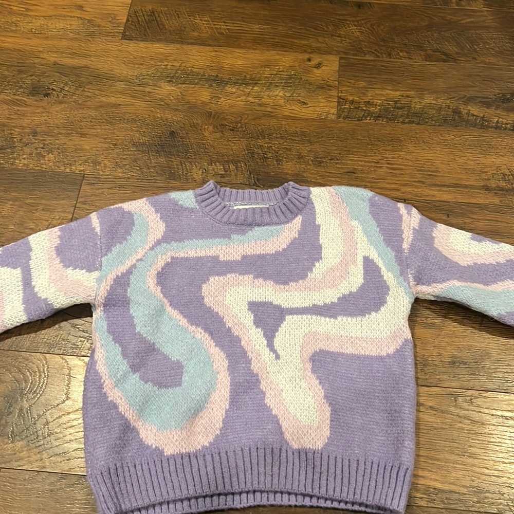 Kids short long sleeve sweater wavy